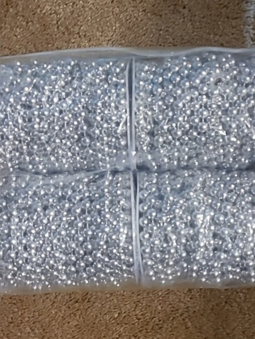 New with tags! Pack of 4 rolls of silver faux pearl bead garland decorations